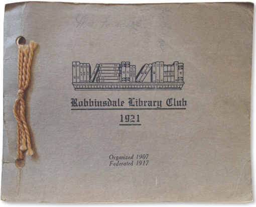 Robbinsdale Library Club scrapbook, dated 1921