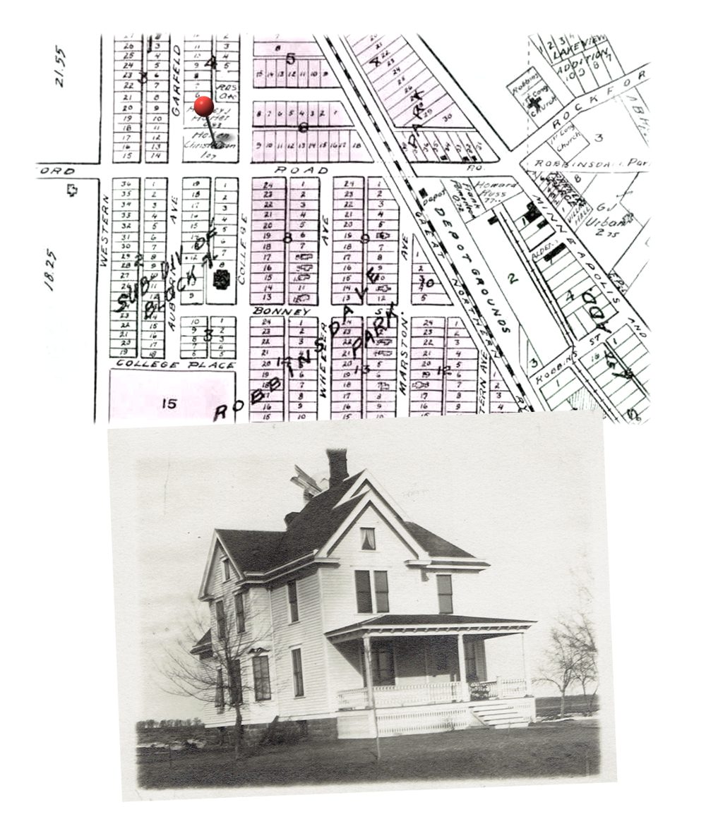 The Christensen Home on a 1913 Map